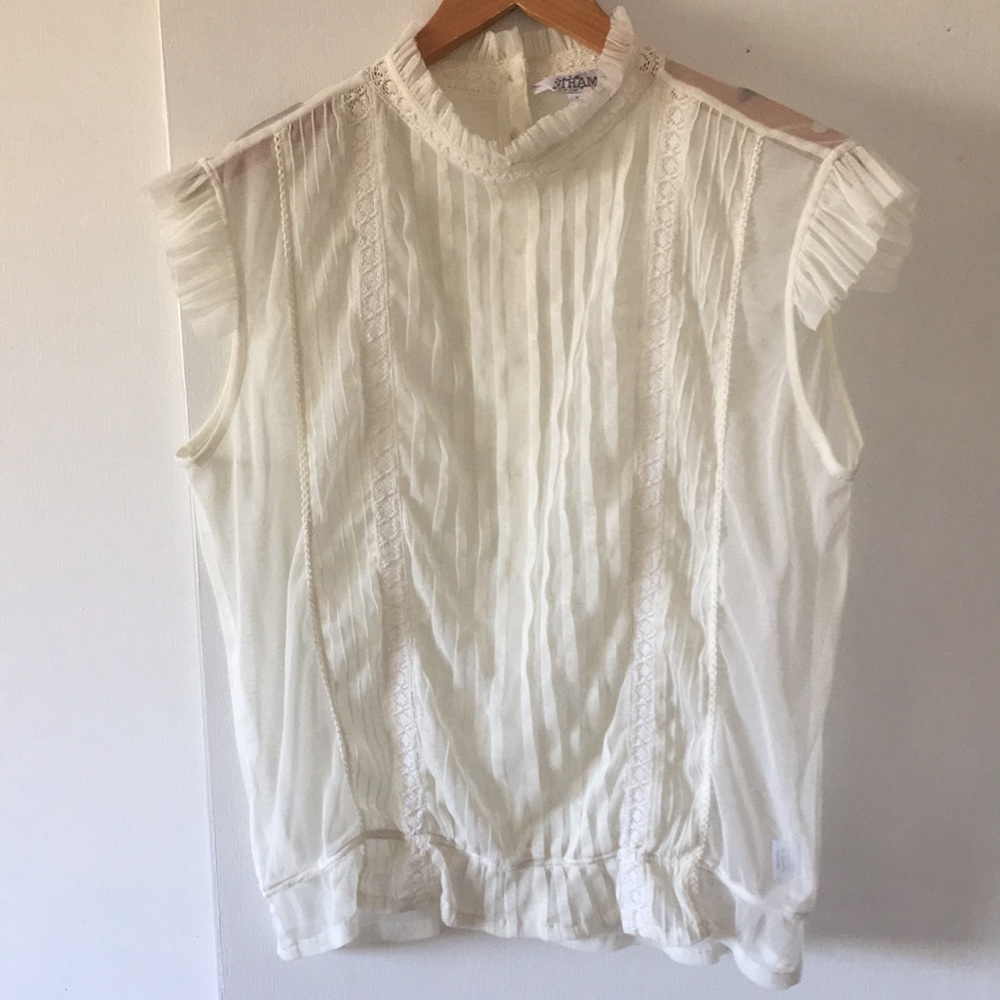 Great Lace Edwardian Style Layering Tank Mock Neck Size Large.